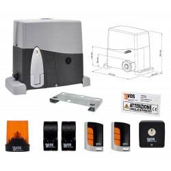 VDS AG FUTURE KIT CANCELLO SCORREVOLE 800 KG 230V AVEC LA COMMUNAUTÉ CENTRALE ET LA RECHERCHE RADIO 433 MHZ ML0125