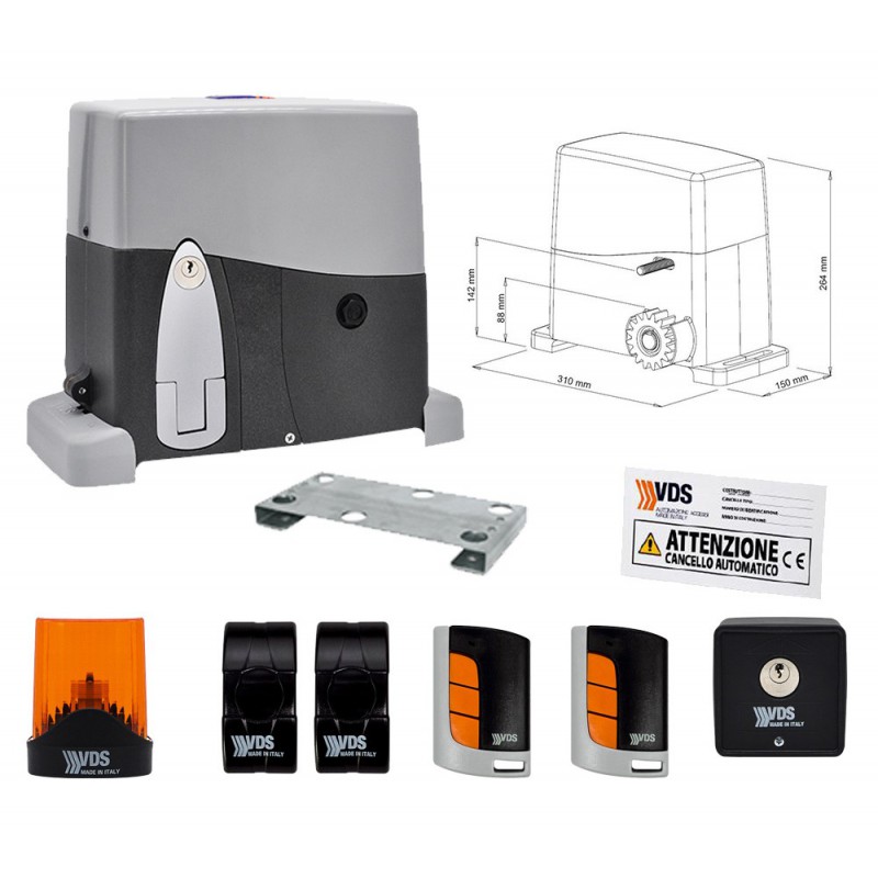 VDS AG FUTURE KIT CANCELLER SCORREVOLE 1600 KG 230V AVEC CENTRAL DE COMMANDE ET RECEVENT RADIO 433 MHZ ML0133