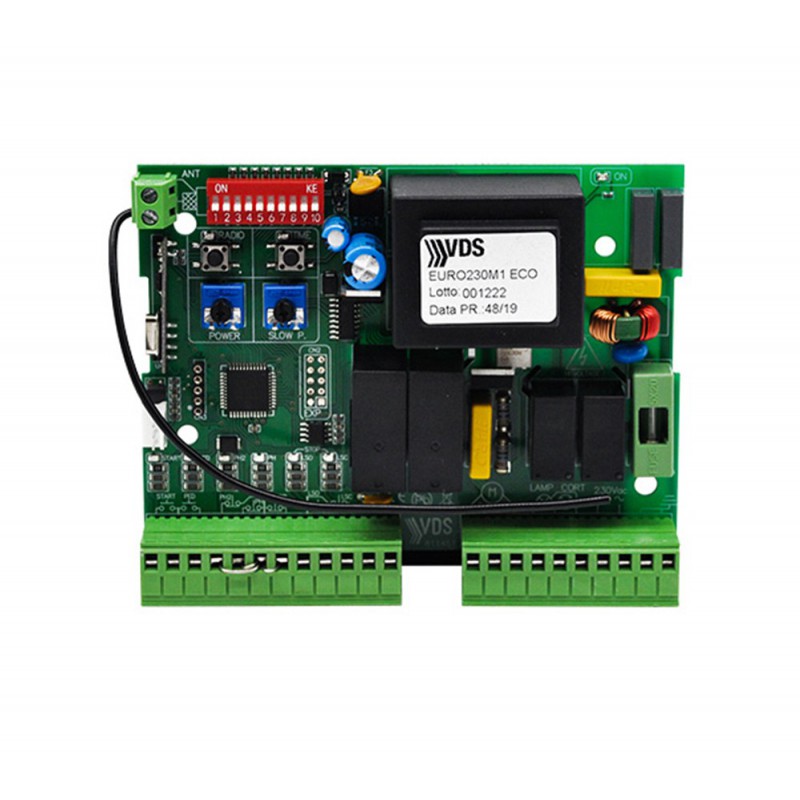 VDS CENTRALE DI COMANDO 230VAC CANCELLI A SCORREVOLI, BARRIERE, BASCULANTI COD. E102 MOD. EURO 230 M1
