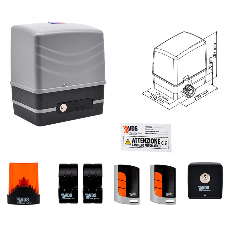 VDS KIT SIMPLY MOTORIDUTTORE 600 KG 230V WITH CENTRE OF COMMUNITY AND RESEARCH RADIO 433 MHZ - ML0108