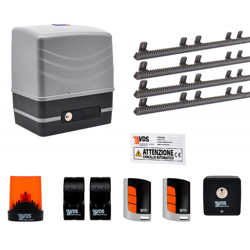 VDS KIT SIMPLY MOTORIDUTTORE 600 KG 230V 4MT CREMAGLIERA CON CENTRALE DI COMANDO E RICEVENTE RADIO 433 MHZ - ML0107