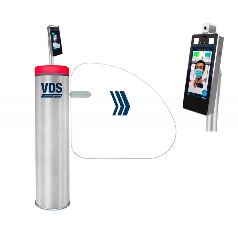 VDS RIKI20 TORNELLO AUTOMATICO CON ANTA CON DISPOSITIVO MISURA TEMPERATURA CORPOREA E RILEVA MASCHERINA