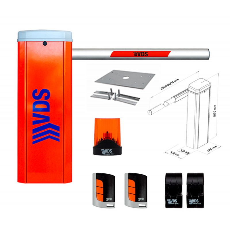 VDS KIT BARRIERA STRADALE BERTA 24V CON CENTRALE DI COMANDO E RICEVENTE 433 MHZ 4MT DI LUNGHEZZA ML198