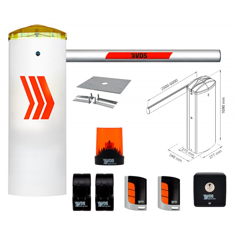 VDS KIT BARRIERA STRADALE BEV 2 230V CON CENTRALE DI COMANDO E RICEVENTE 433 MHZ 3MT DI LUNGHEZZA ML208