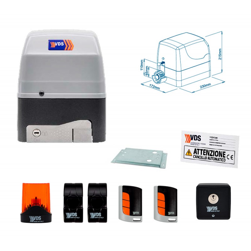 VDS KIT GEKO 230V FINO A 400 KG 230V CON CENTRALE DI COMANDO E RICEVENTE RADIO 433 MHZ ML232