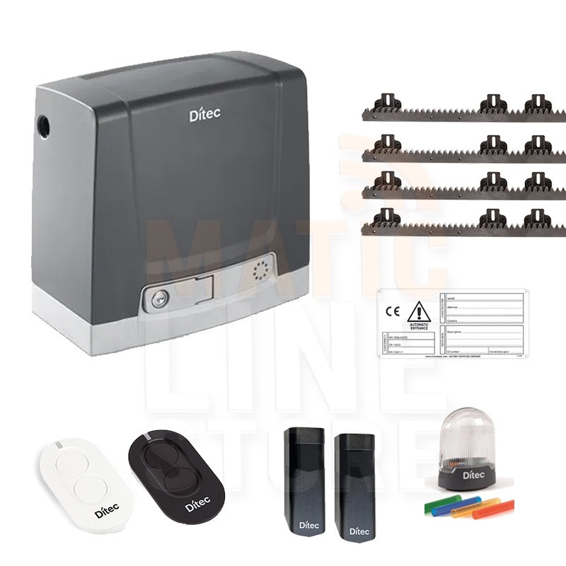 DITEC KIT NEOS 24V 400KG CANCELLO SCORREVOLE 4MT DI CREMAGLIERA DIT400NESLP