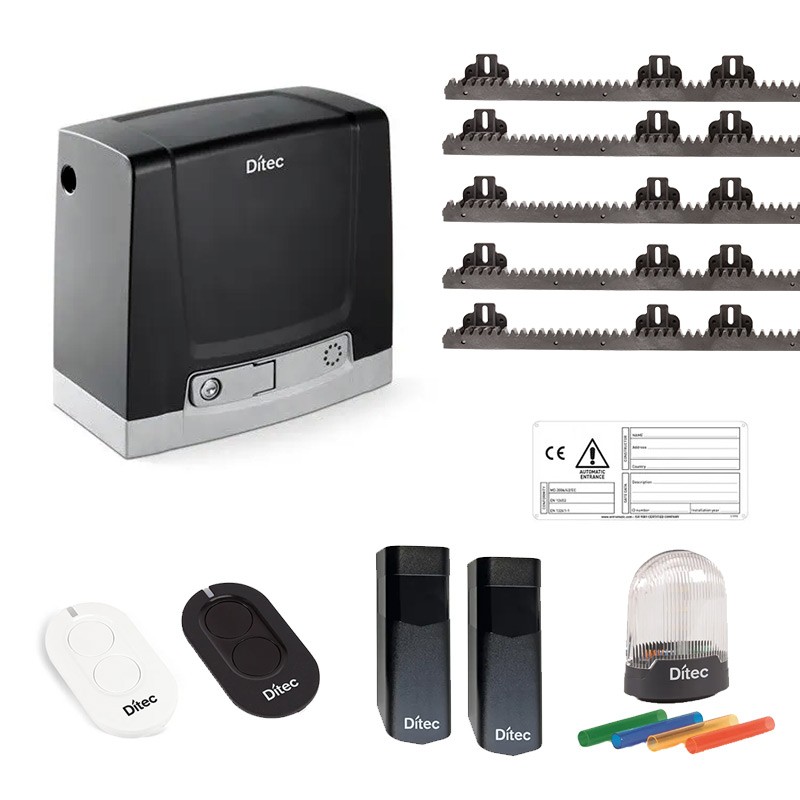 DITEC KIT NEOS 24V 400KG CANCELLO SCORREVOLE USO INTENSVO 5MT CREMAGLIERA DIT400NESLP