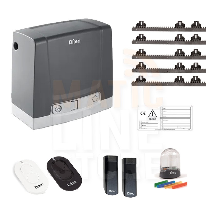 DITEC KIT NEOS 24V 600KG CANCELLO SCORREVOLE 5MT CREMAGLIERA DIT600NESLP