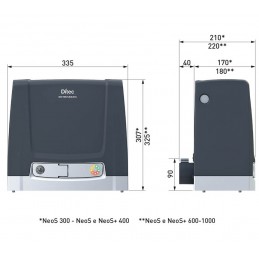 DITEC NES 1000EHP MOTORIDUTTORE NEOS 24V PER CANCELLO SCORREVOLE FINO A 1000 KG