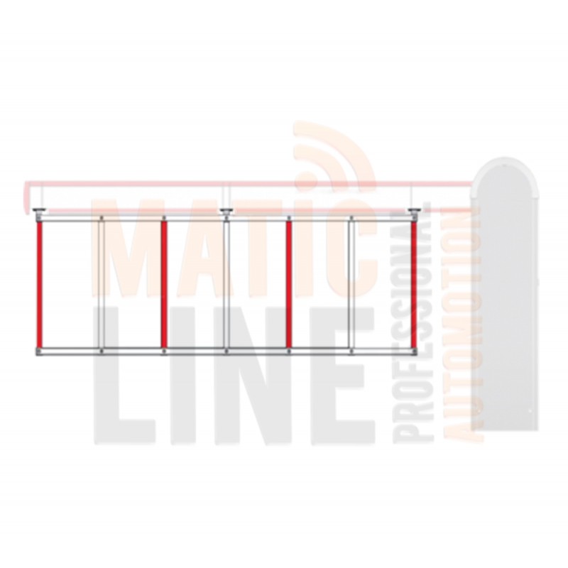 DITEC QIKGR SIEPE IN ALLUMINIO L 2000 MM VERNICIATA ROSSO-BIANCO