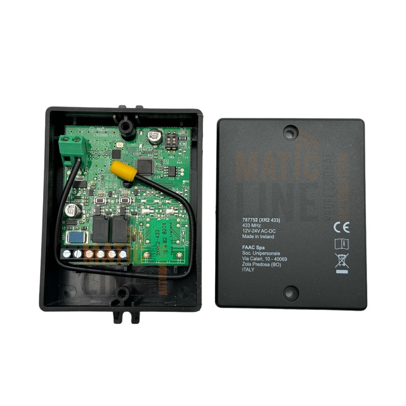 FAAC RICEVENTE DA ESTERNO XR2 433 2 CANALI BICANALE 12v/24v AC-DC 787752