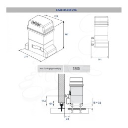 MOTOR HIDRÁULICO FAAC 230V PARA PUERTA CORREDERA 844 ERZ16 109925