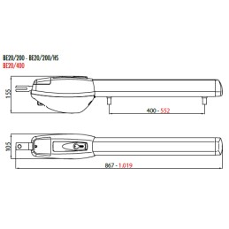 ROGER BE20/200/HS MOTORE 24V USO INTENSIVO CON ENCODER CANCELLI BATTENTE ANTA FINO A 2,5 MT