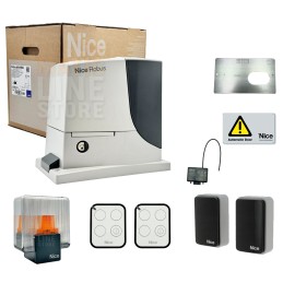 KIT NICE ROBUS 1000 BD 24V POUR PORTAILS COULISSANTS JUSQU'À 1000 KG 5MT DE GRILLE RB1000BDKCE