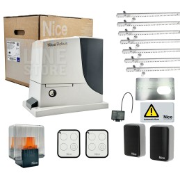 KIT NICE ROBUS 1000 BD 24V POUR PORTAILS COULISSANTS JUSQU'À 1000 KG 5MT DE GRILLE RB1000BDKCE