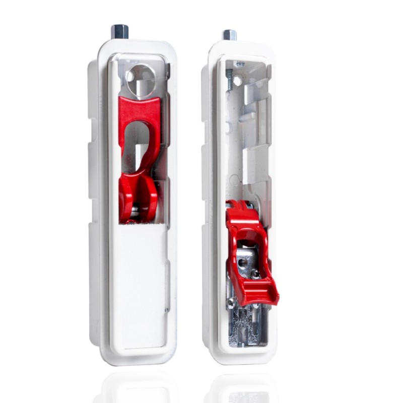 EASYBOX EMERGENCY BRAKE RELEASE DEVICE FOR RECESSED MOUNTING CONNECTABLE TO EXTERNAL RELEASE FOR GARAGE SHUTTER