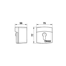 SELECTOR DE LLAVE PARA EXTERIOR ROGER R85/60EAS DE ALUMINIO CON CILINDRO ESTÁNDAR