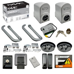 FAAC KIT ENERGY PER AUTOMAZIONE CANCELLI AD ANTE BATTENTI 24V MAX 2.5 MT AD ANTA 104585