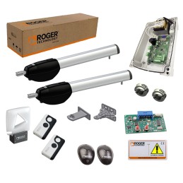 ROGER KIT BE20/410 BRUSHLESS 24V IRREVERSIBILE CANCELLO ANTE BATTENTE  FINO A 4 M