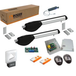 ROGER KIT R20/310 230V AC IRREVERSIBILE PER CANCELLI A BATTENTE FINO A 2,5 M CON 1 FINECORSA A MICROSWITCH
