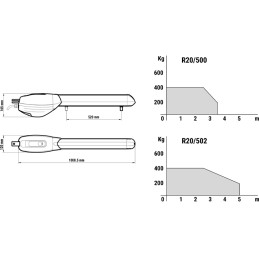ROGER KIT R20/310 230V AC IRREVERSIBILE PER CANCELLI A BATTENTE FINO A 2,5 M CON 1 FINECORSA A MICROSWITCH