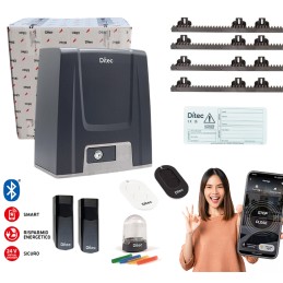 DITEC KIT ION 24V 400KG CONNETTIVITA' BLUETOOTH CANCELLO SCORREVOLE DITION4BL 4MT CREMAGLIERA ML321