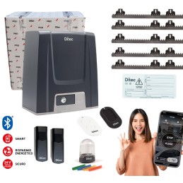 DITEC KIT ION 24V 400KG CONNETTIVITA' BLUETOOTH CANCELLO SCORREVOLE DITION4BL 5MT CREMAGLIERA ML322