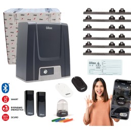 DITEC KIT ION 24V 600KG CONNETTIVITA' BLUETOOTH CANCELLO SCORREVOLE DITION6BL 6MT CREMAGLIERA ML347