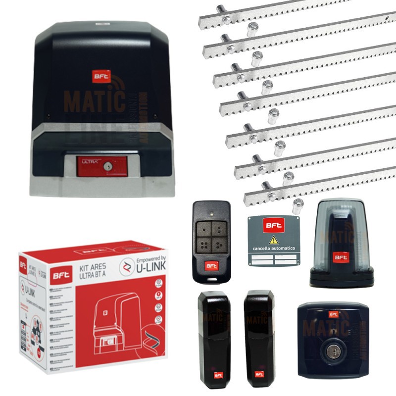 BFT KIT ARES ULTRA BT A1500 24V MAX 1500 KG 7MT CREMAGLIERA IN ACCIAIO 2604051