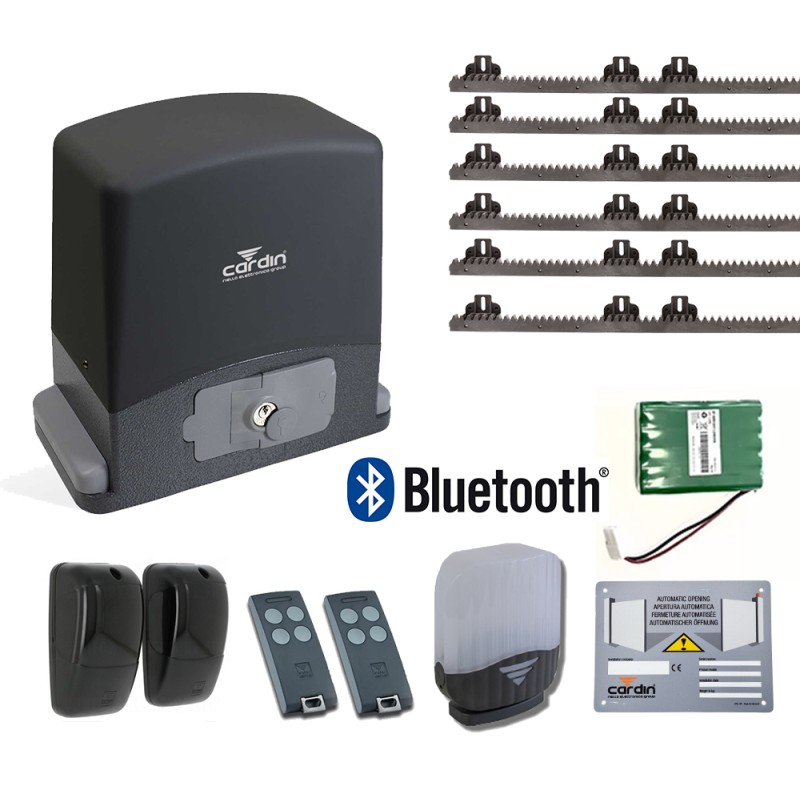 CARDIN KT-SLX624SE COMPLETE KIT WITH BUFFER BATTERY FOR SLIDING GATES 600KG 24V