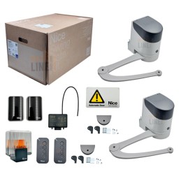 NICE KIT HOPP 24V AUTOMAZIONE PER CANCELLI A BATTENTE ARTICOLATO 2,4MT PER ANTA HOPPBDKCE